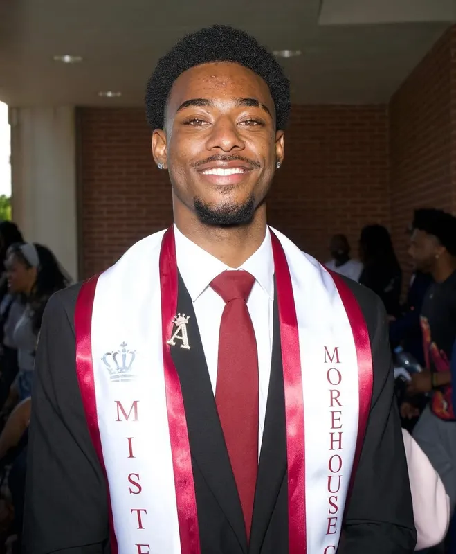 Amir Staten wearing his Mister Morehouse College sash